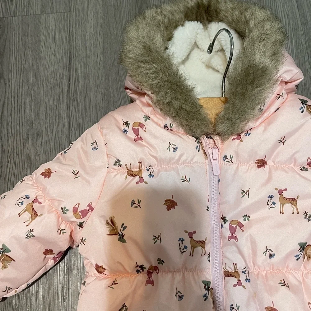 Carter's Pink Baby deer Snowsuit